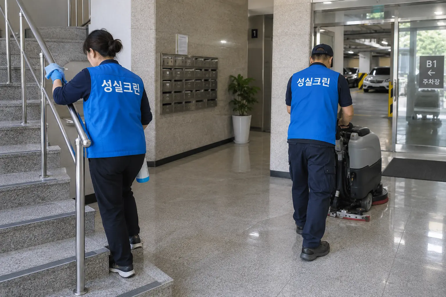안산시 주차장청소 전문업체 성실크린
