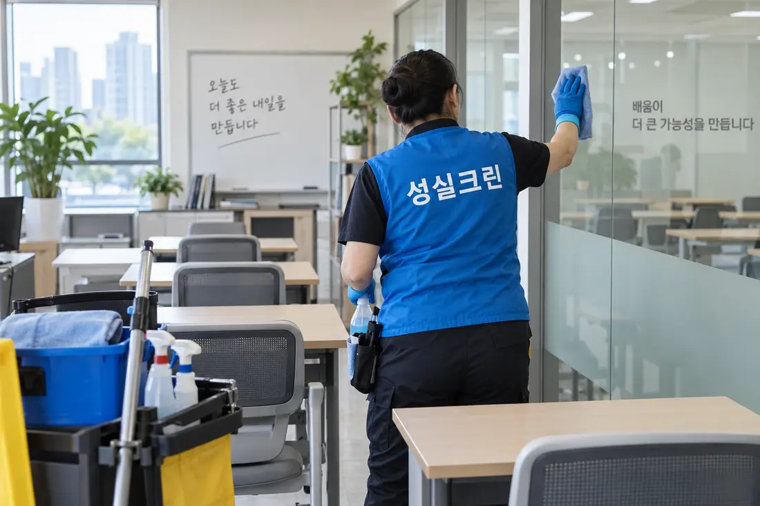 성실크린 관공서·학교·어린이집 청소 작업 현장