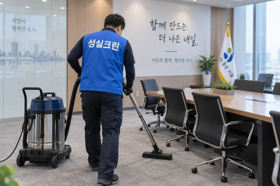 성실크린 관공서·학교·어린이집 청소 전문 장비 작업